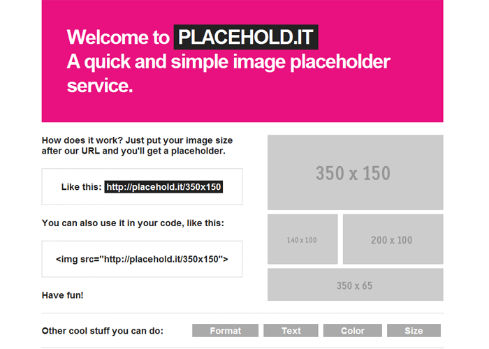 Placehold.it - Quick and simple image placeholders