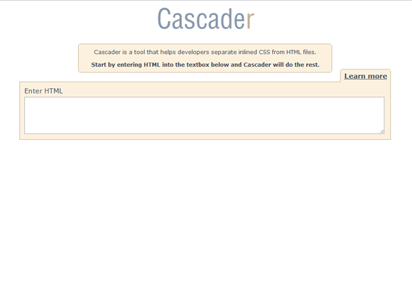 Cascader: Tool that helps developers separate inlined CSS from HTML files