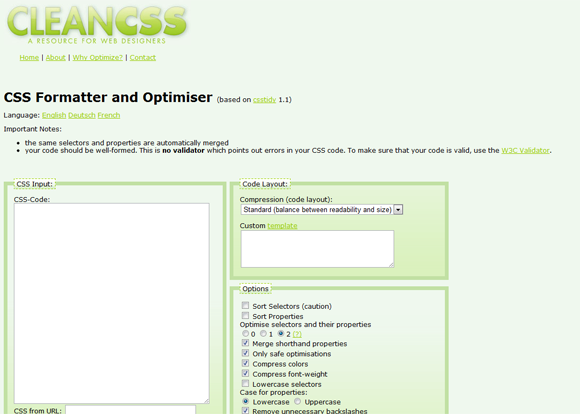 Clean CSS: Optmize and Format CSS