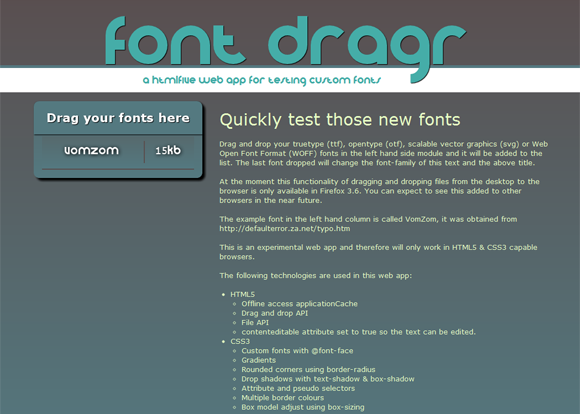Font Dragr: Web App for Testing Custom Fonts